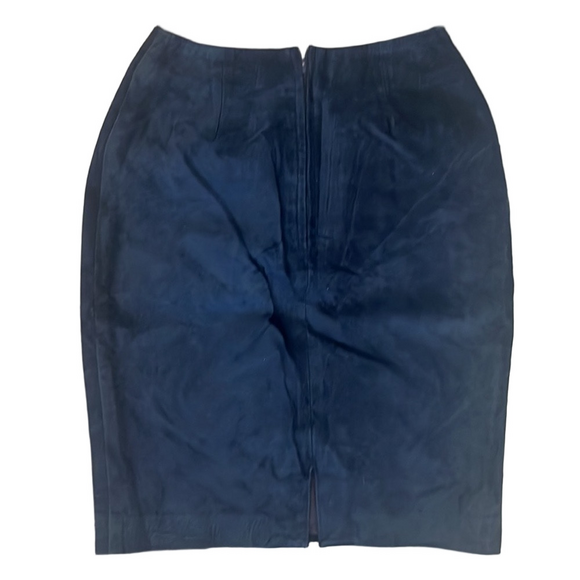 XS14 Danier blue swede pencil skirt - Picture 2 of 4